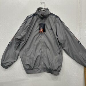 Giovanni Verucci Mens Grey Track  Full-Zip XL Jacket Wind Breaker Workout Sports